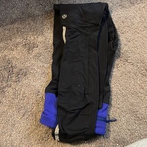 lululemon leggings black and blue 4